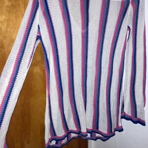 Billabong Women's Sweater with Pink and Blue Stripes